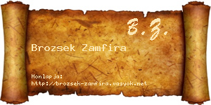 Brozsek Zamfira névjegykártya